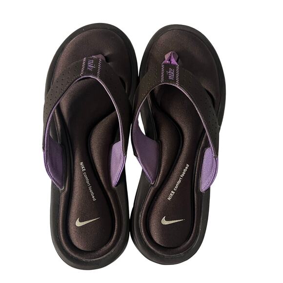 Nike Comfort Footbed Sandals Womens 8 Brown Purple 354925-221 Flip Flop - Picture 7 of 10